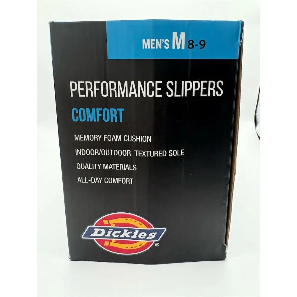 Dickies Men's Brown Plaid Slippers Size M (8-9) Memory Foam Cushion‎